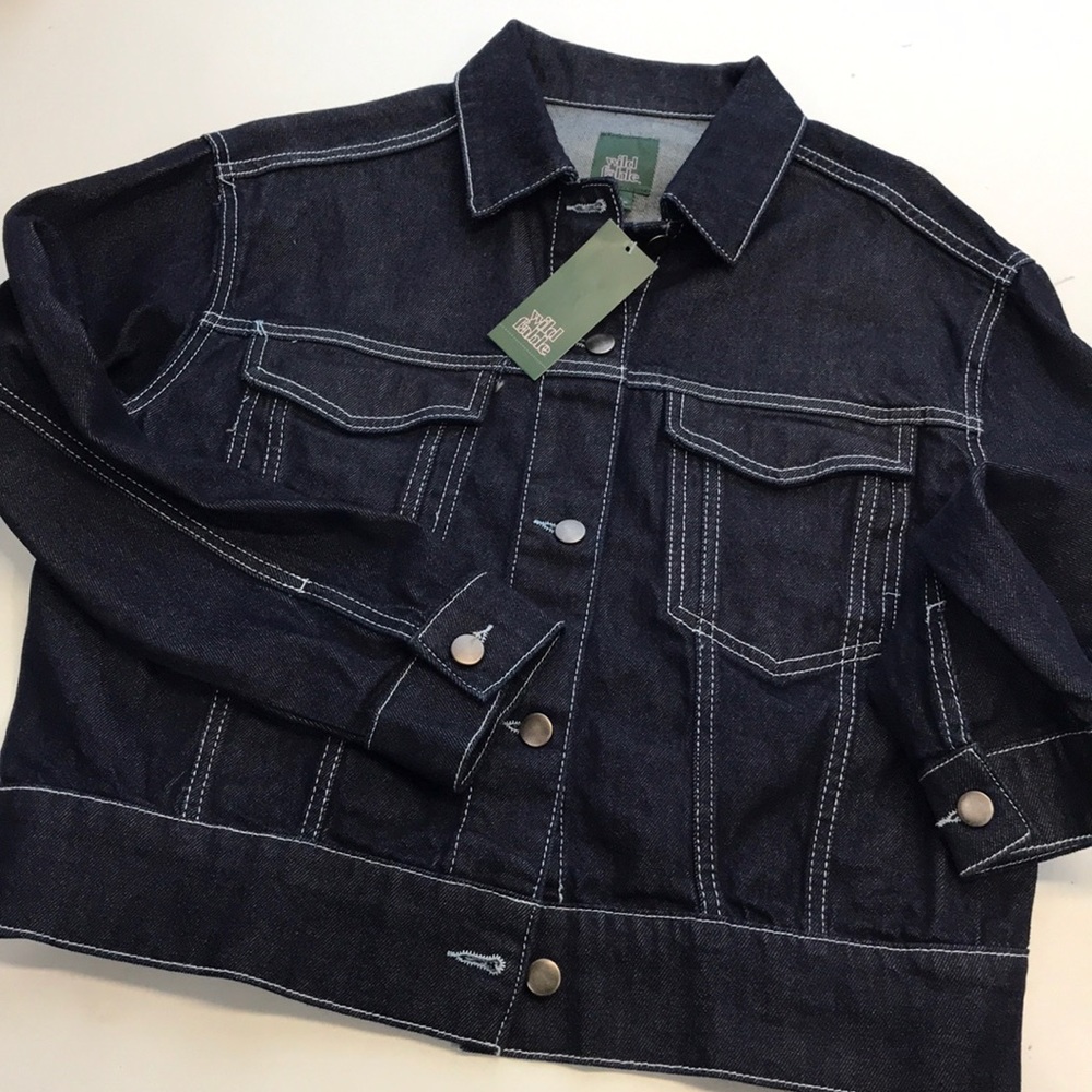 NWT Wild Fable szM dark rinse trucker jean jacket - Picture 2 of 4